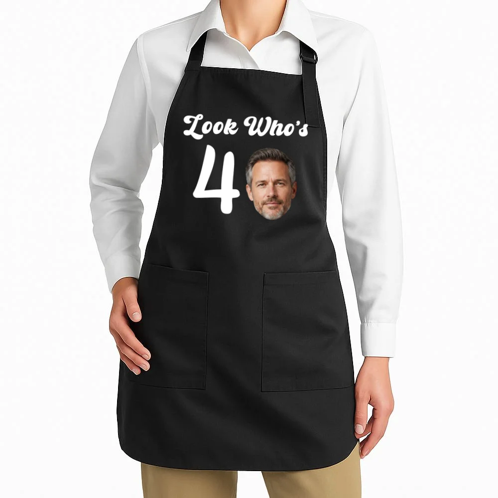 Look Who's Funny Custom Face Birthday Apron - Front 1