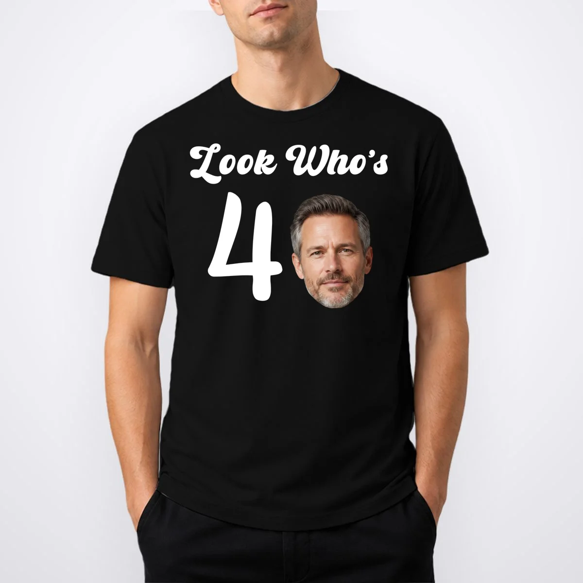 Look Who's Funny Custom Face Birthday T-Shirt - Front 1
