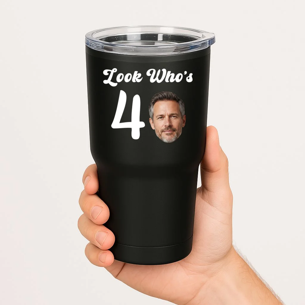 Look Who's Funny Custom Face Birthday 20oz Tumbler - Front 1