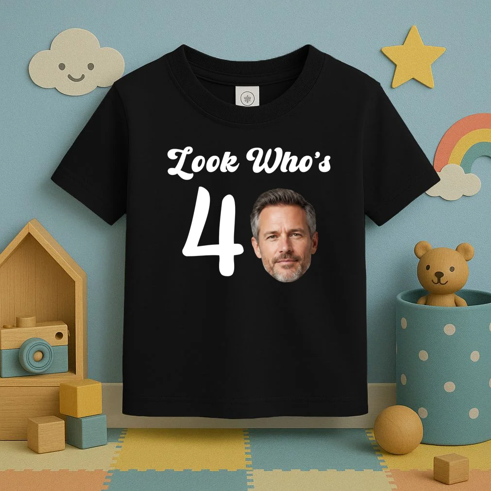Look Who's Funny Custom Face Birthday Toddler T-Shirt - Front 2