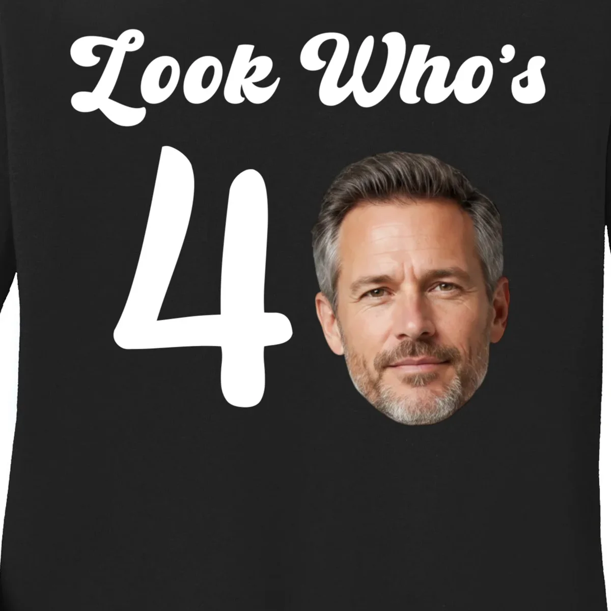 Look Who's Funny Custom Face Birthday Women's Long Sleeve Shirt - Front - Close-up