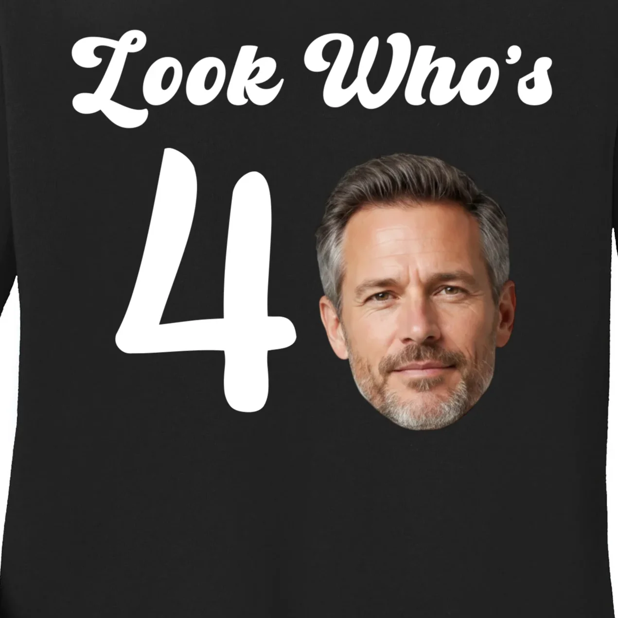 Look Who's Funny Custom Face Birthday Women's Long Sleeve Shirt - Front - Close-up