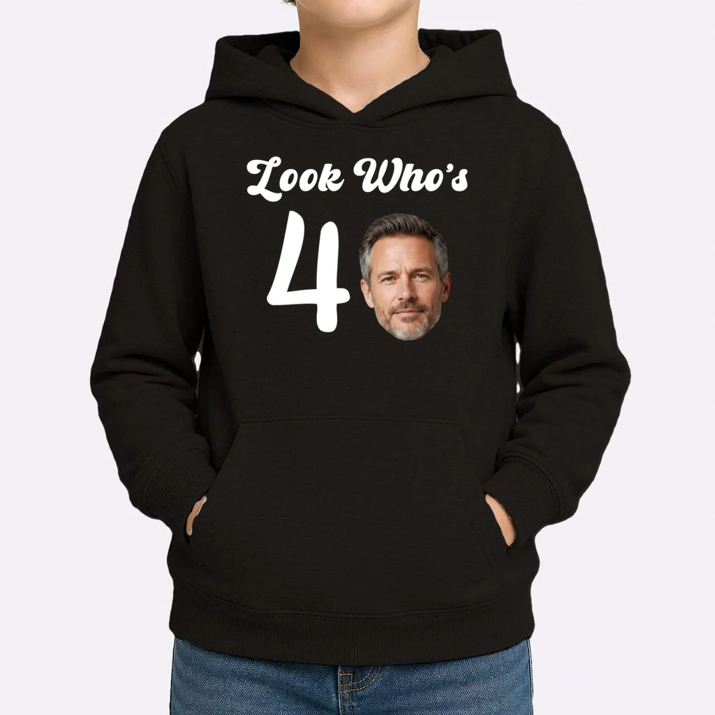 Look Who's Funny Custom Face Birthday Kids Hoodie - Front 1