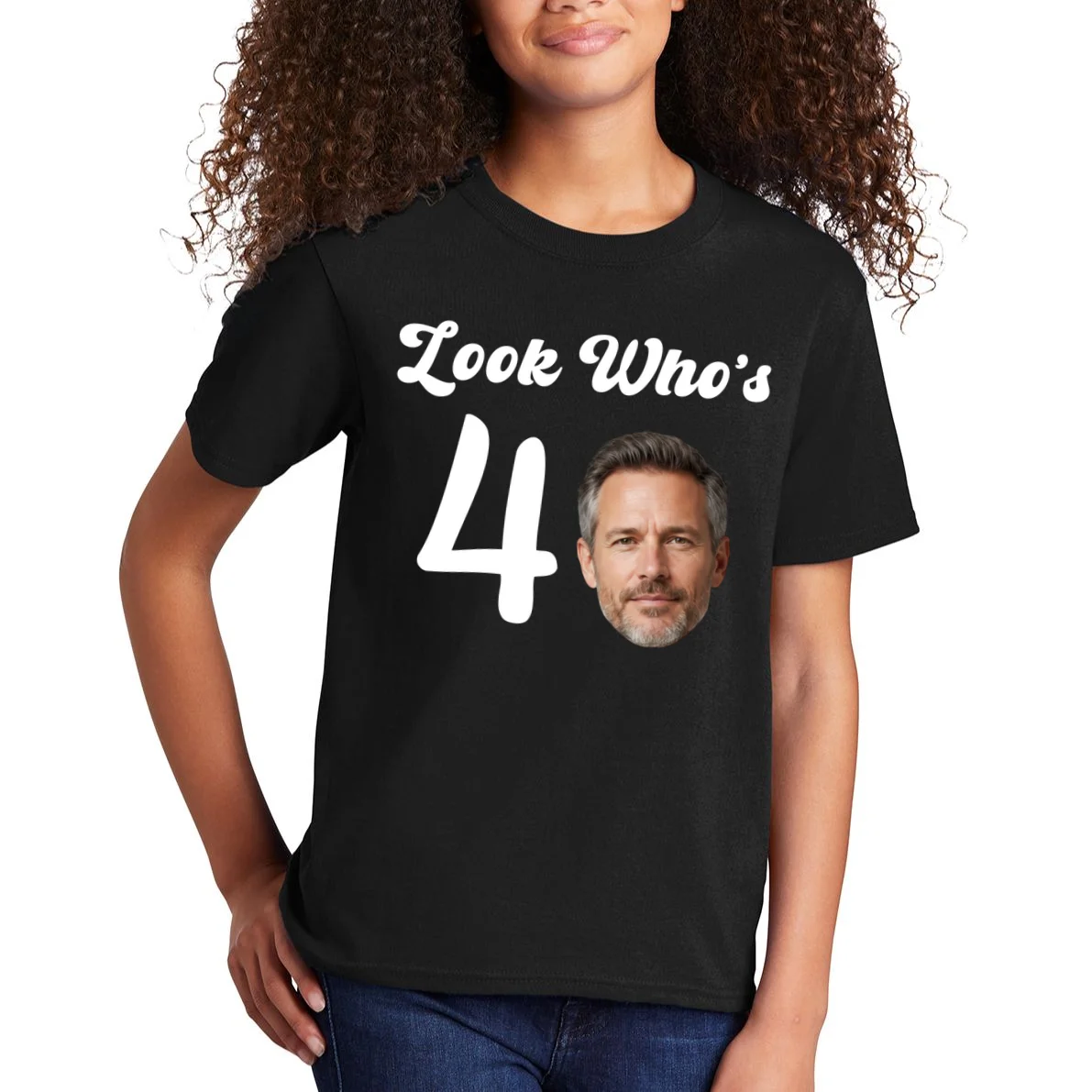 Look Who's Funny Custom Face Birthday Kids T-Shirt - Front 1
