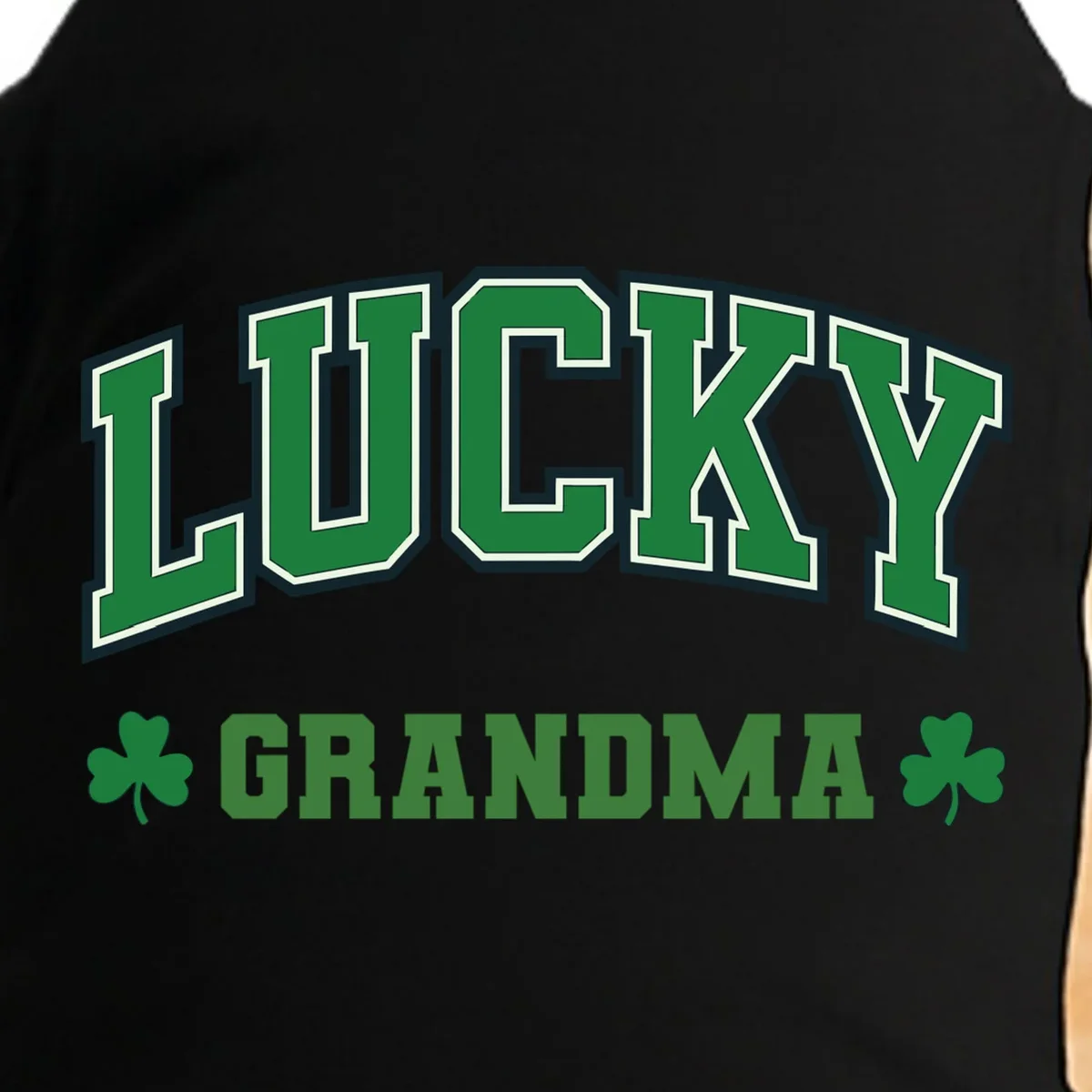 Lucky Name Custom St Patricks Day Doggie Tank - Front - Close-up