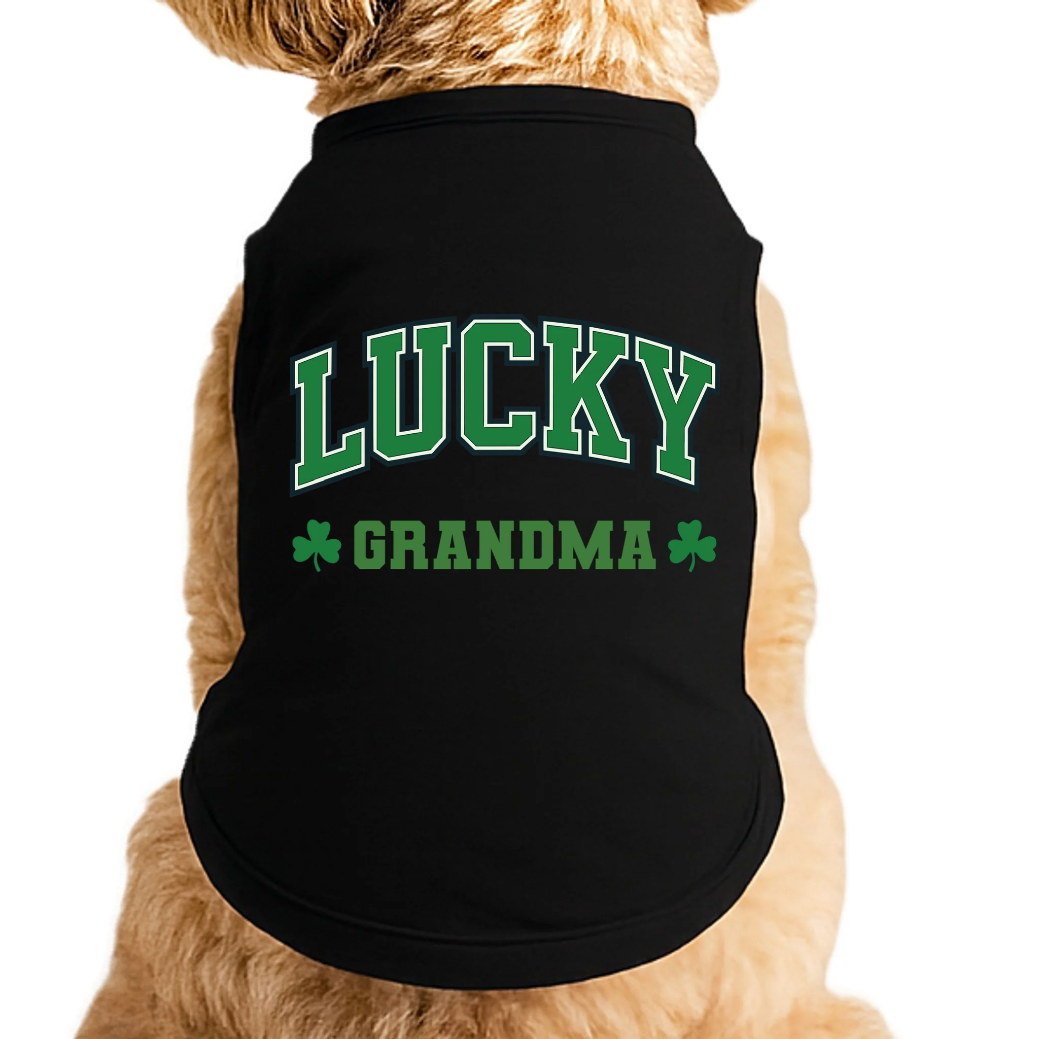 Lucky Name Custom St Patricks Day Doggie Tank - Front