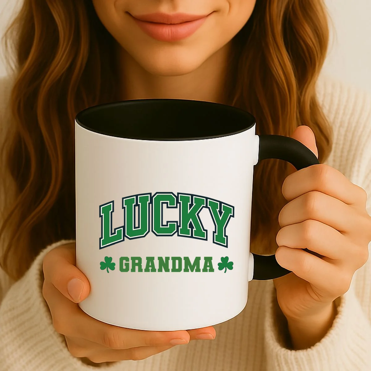 Lucky Name Custom St Patricks Day Coffee Mug - Front 2