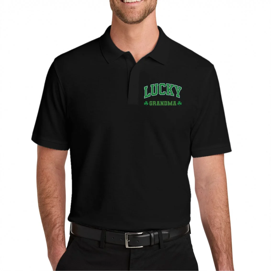 Lucky Name Custom St Patricks Day Men's Polo - Front 1
