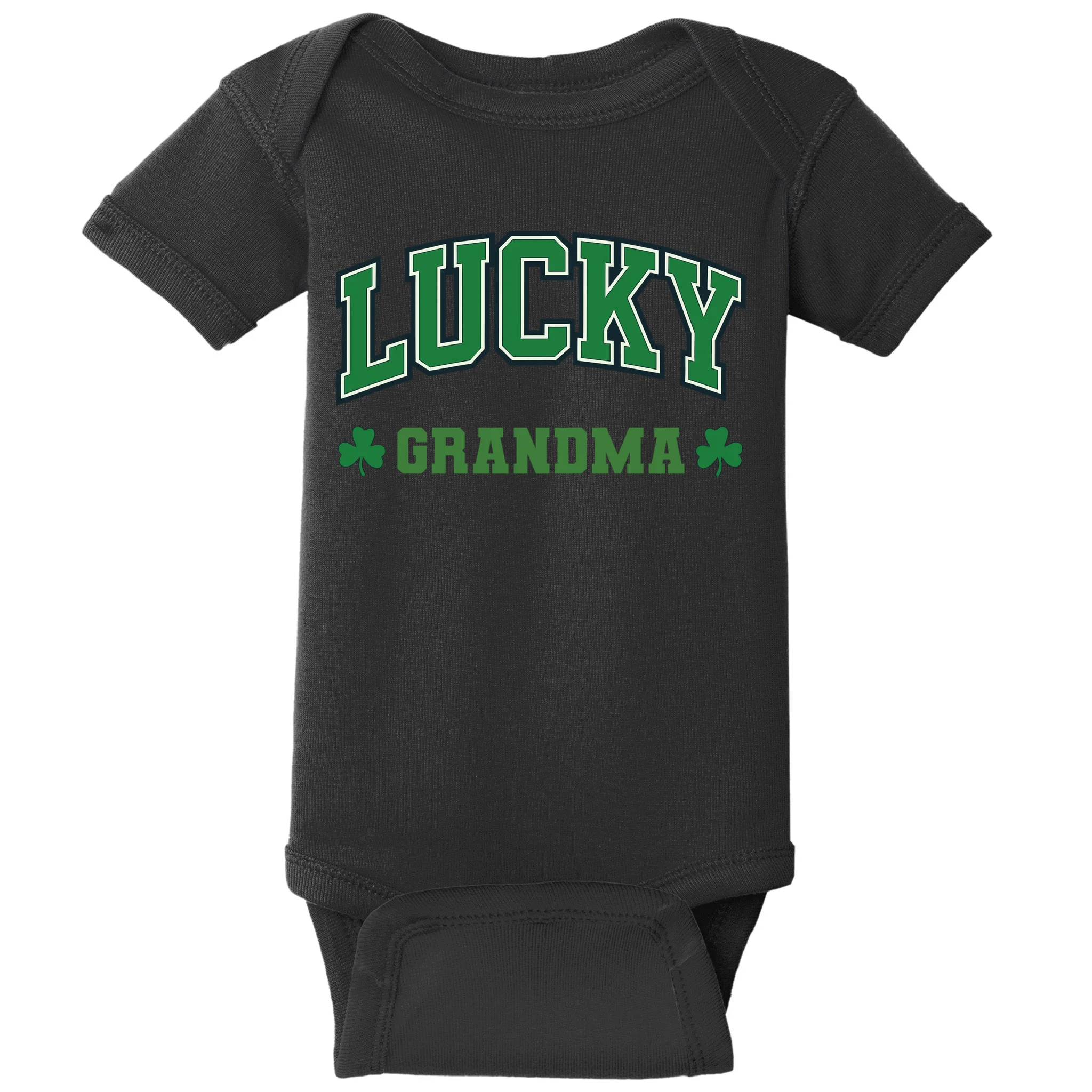 Lucky Name Custom St Patricks Day Baby Bodysuit - Front