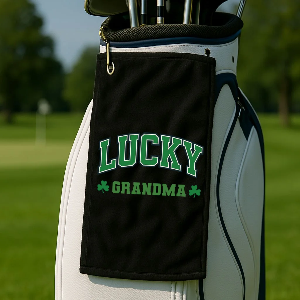 Lucky Name Custom St Patricks Day Golf Towel - Front 2