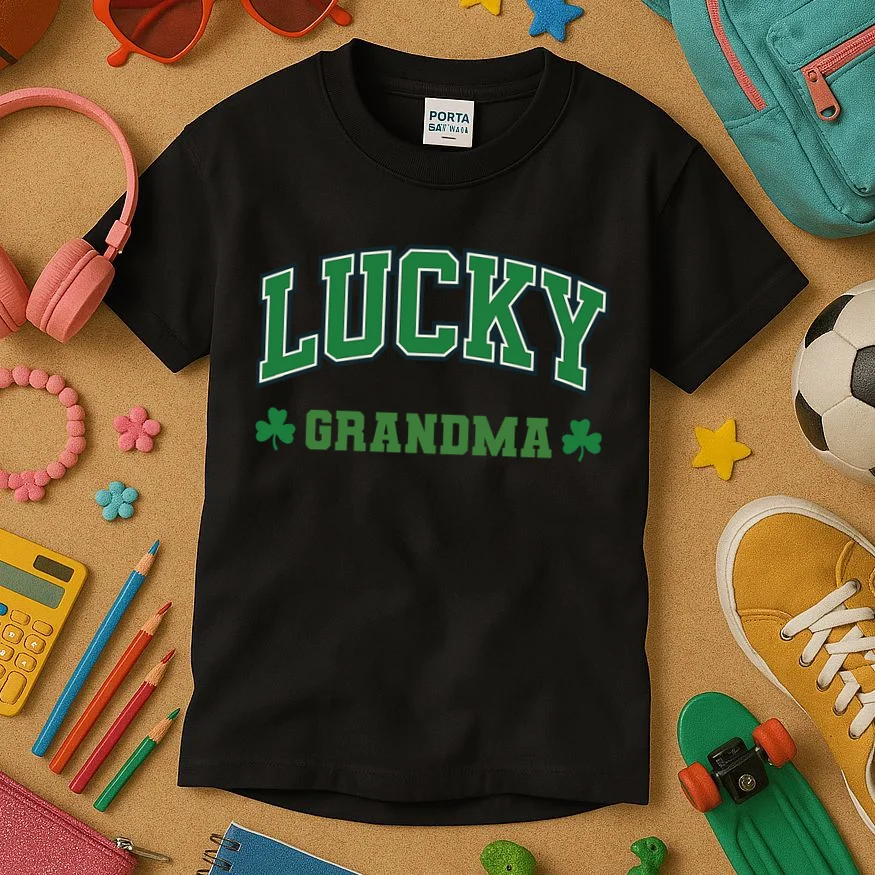 Lucky Name Custom St Patricks Day Kids T-Shirt - Front 2