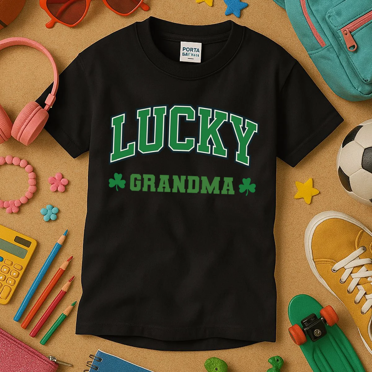 Lucky Name Custom St Patricks Day Kids T-Shirt - Front 2