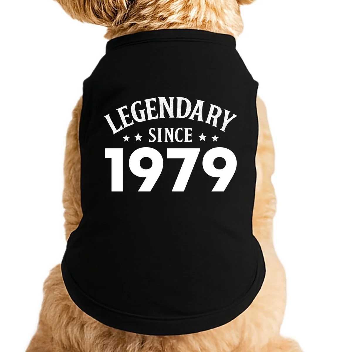 Legendary Since 1979 Vintage Birthday Text Doggie Tank - Front