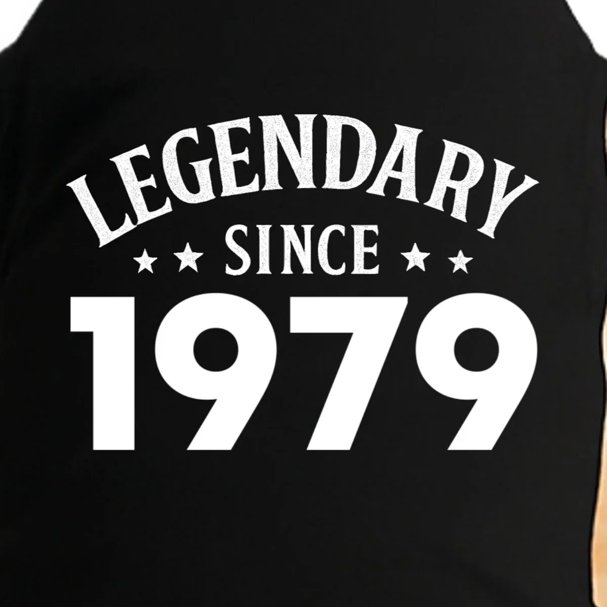 Legendary Since 1979 Vintage Birthday Text Doggie Tank - Front - Close-up