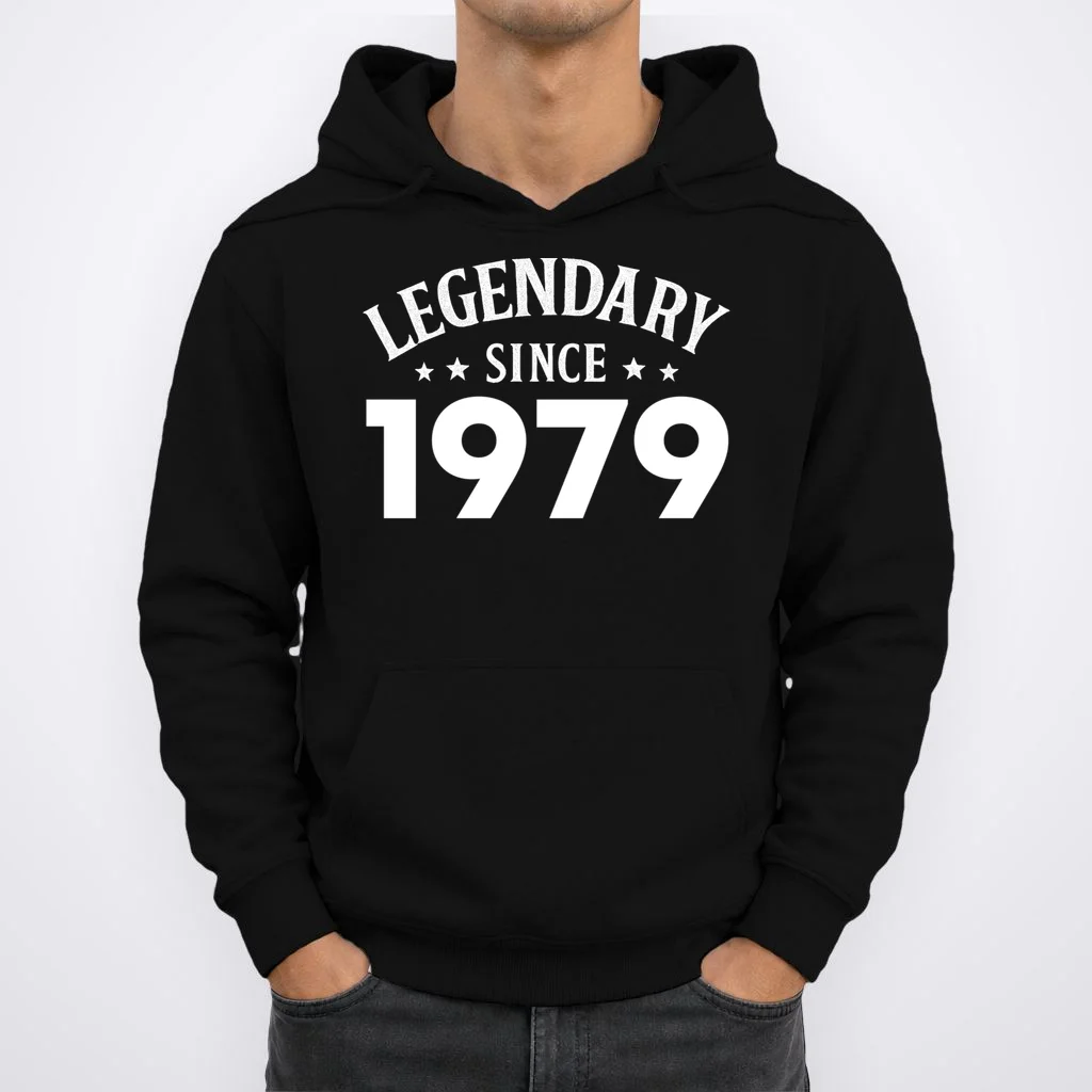 Legendary Since 1979 Vintage Birthday Text Men's Hoodie - Front 1