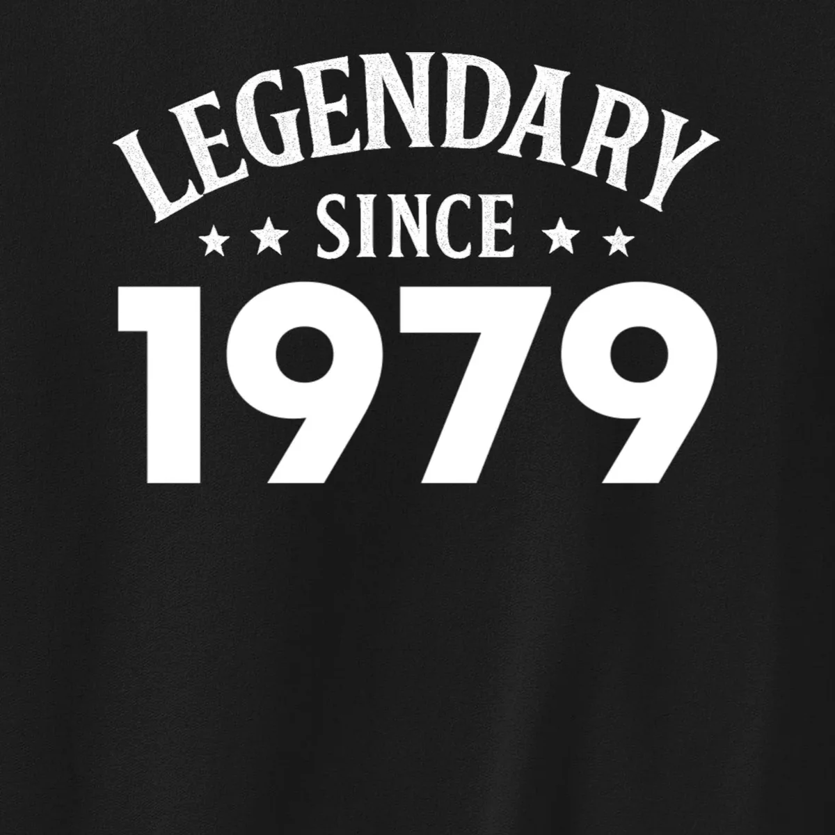Legendary Since 1979 Vintage Birthday Text Men's Sweatshirt - Front - Close-up