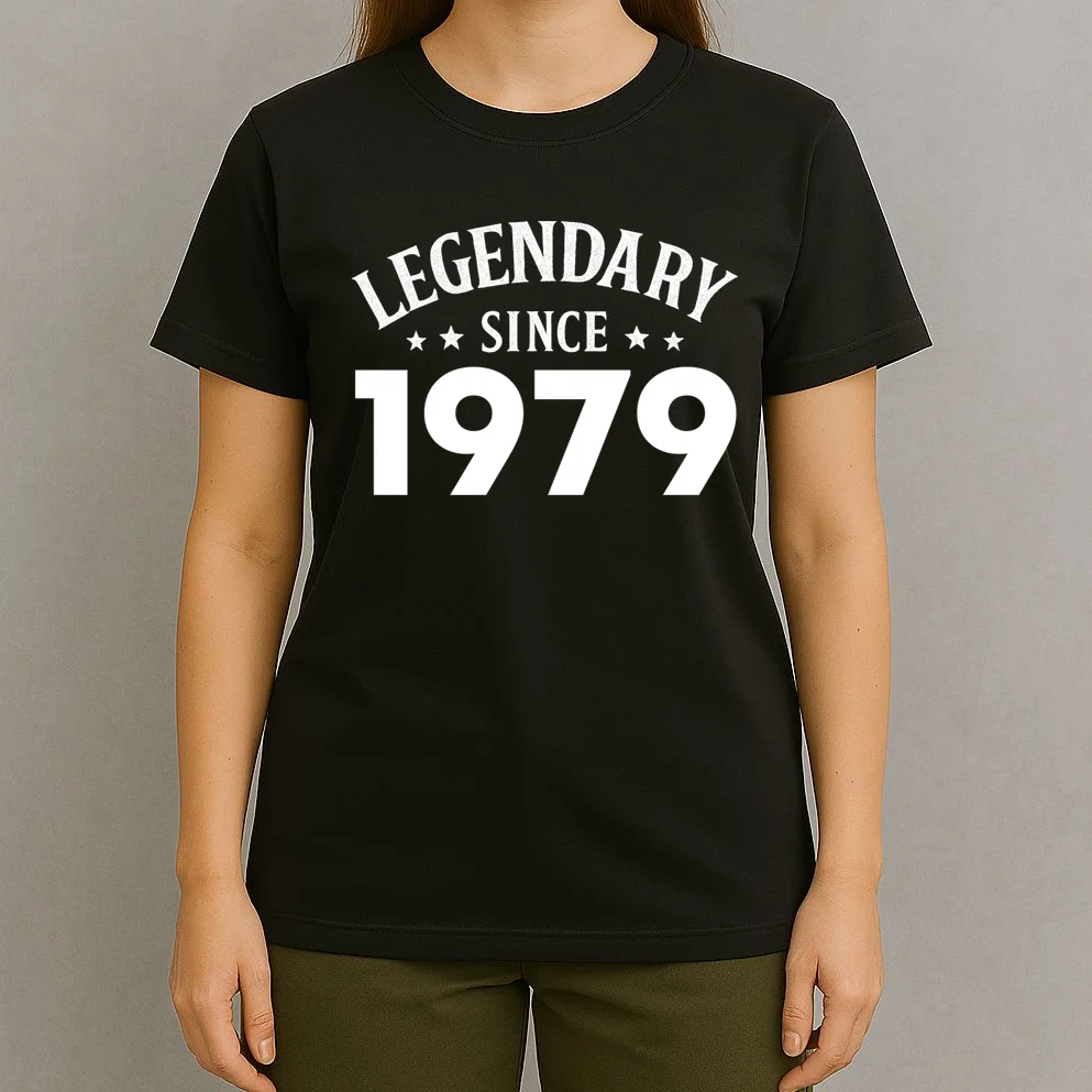Legendary Since 1979 Vintage Birthday Text T-Shirt - Front 4