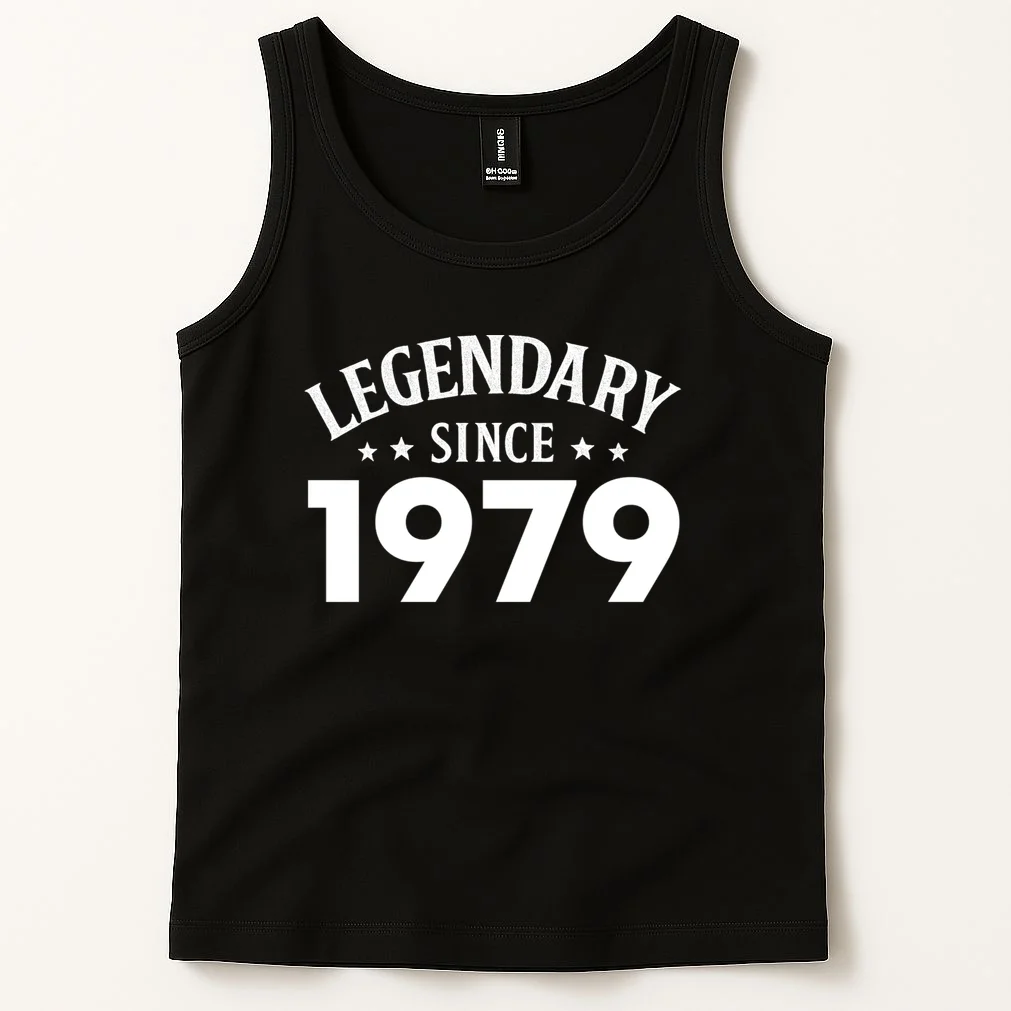 Legendary Since 1979 Vintage Birthday Text Men's Tank Top - Front 1