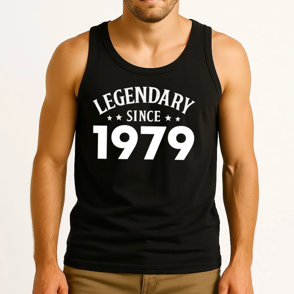 Legendary Since 1979 Vintage Birthday Text Men's Tank Top - Front 2