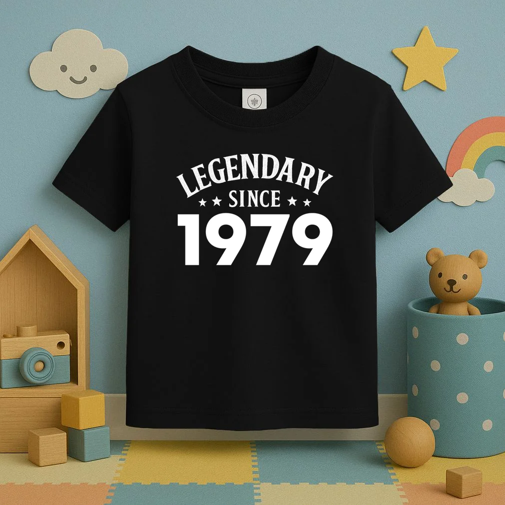 Legendary Since 1979 Vintage Birthday Text Toddler T-Shirt - Front 2