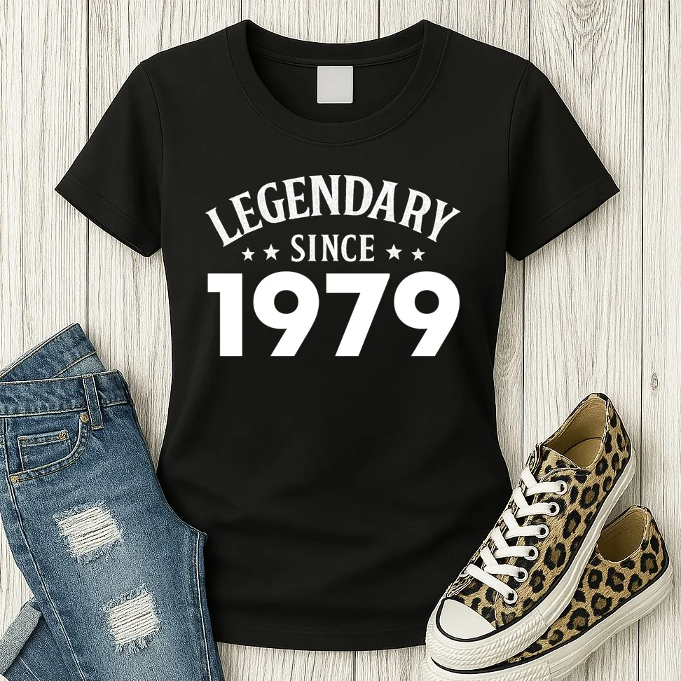 Legendary Since 1979 Vintage Birthday Text Women's T-Shirt - Front 2