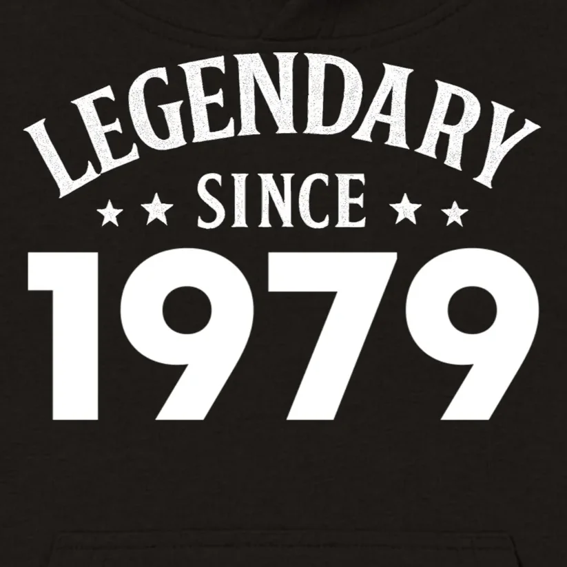 Legendary Since 1979 Vintage Birthday Text Kids Hoodie - Front - Close-up