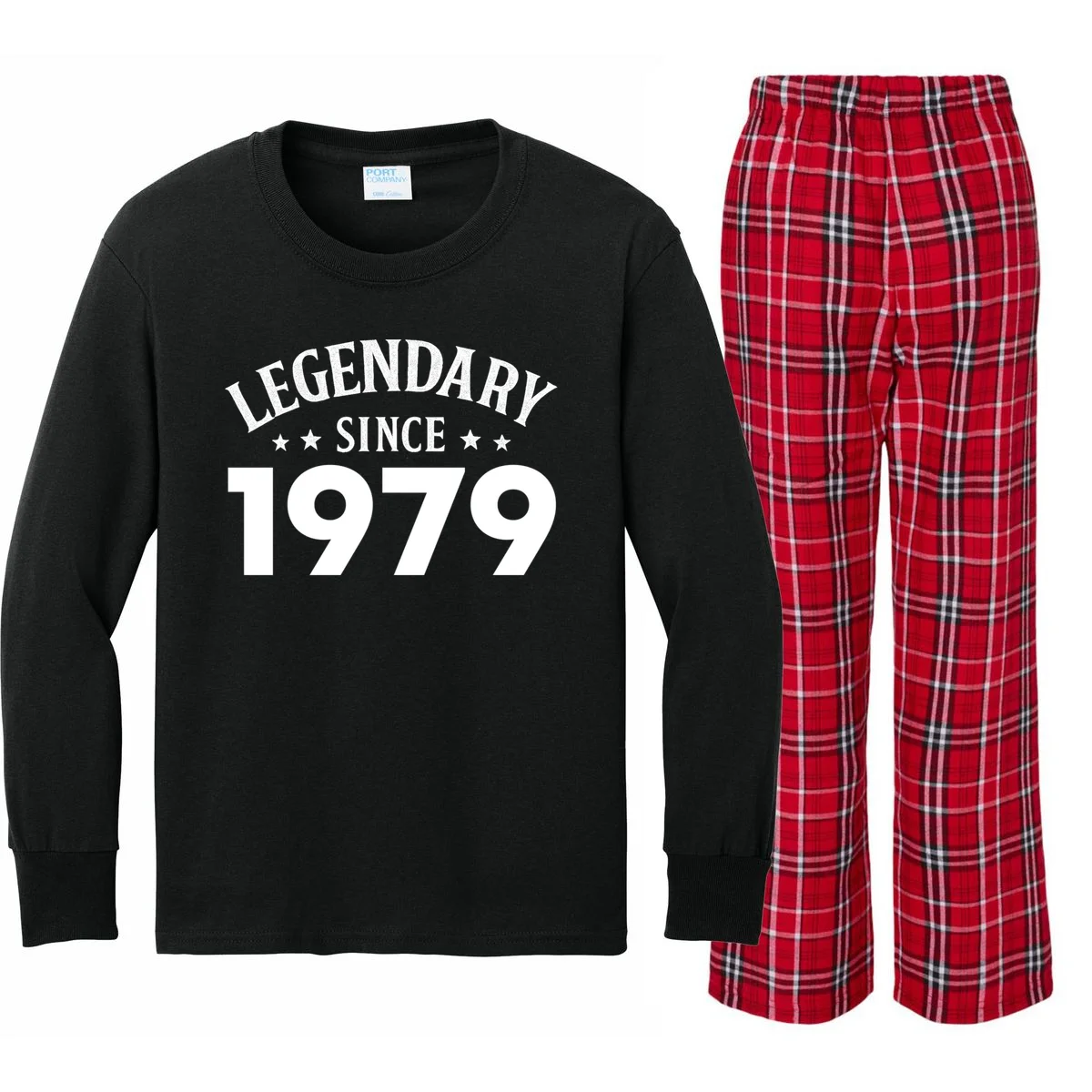 Legendary Since 1979 Vintage Birthday Text Kids Long Sleeve Pajamas - Front