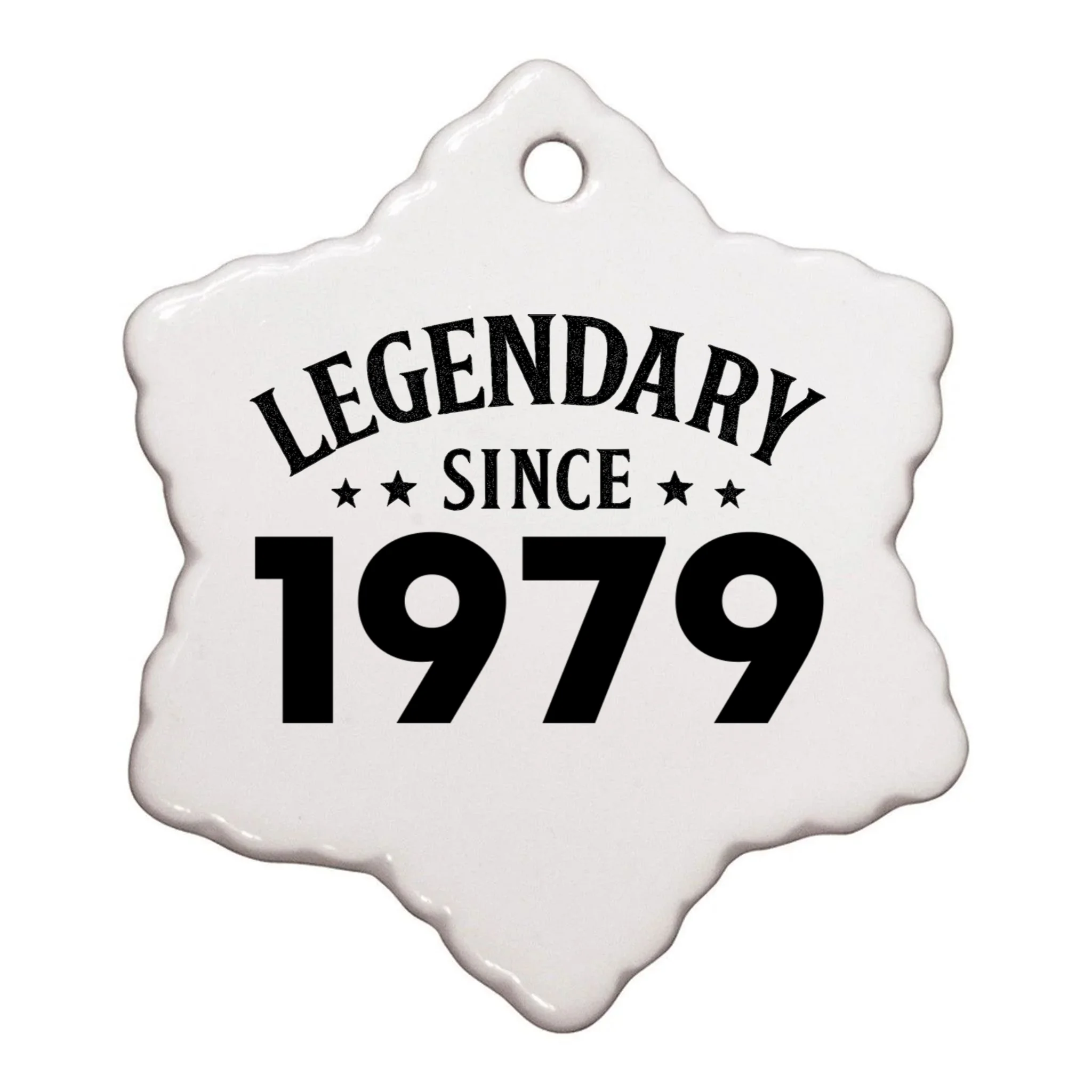 Legendary Since 1979 Vintage Birthday Text Ornament - Front