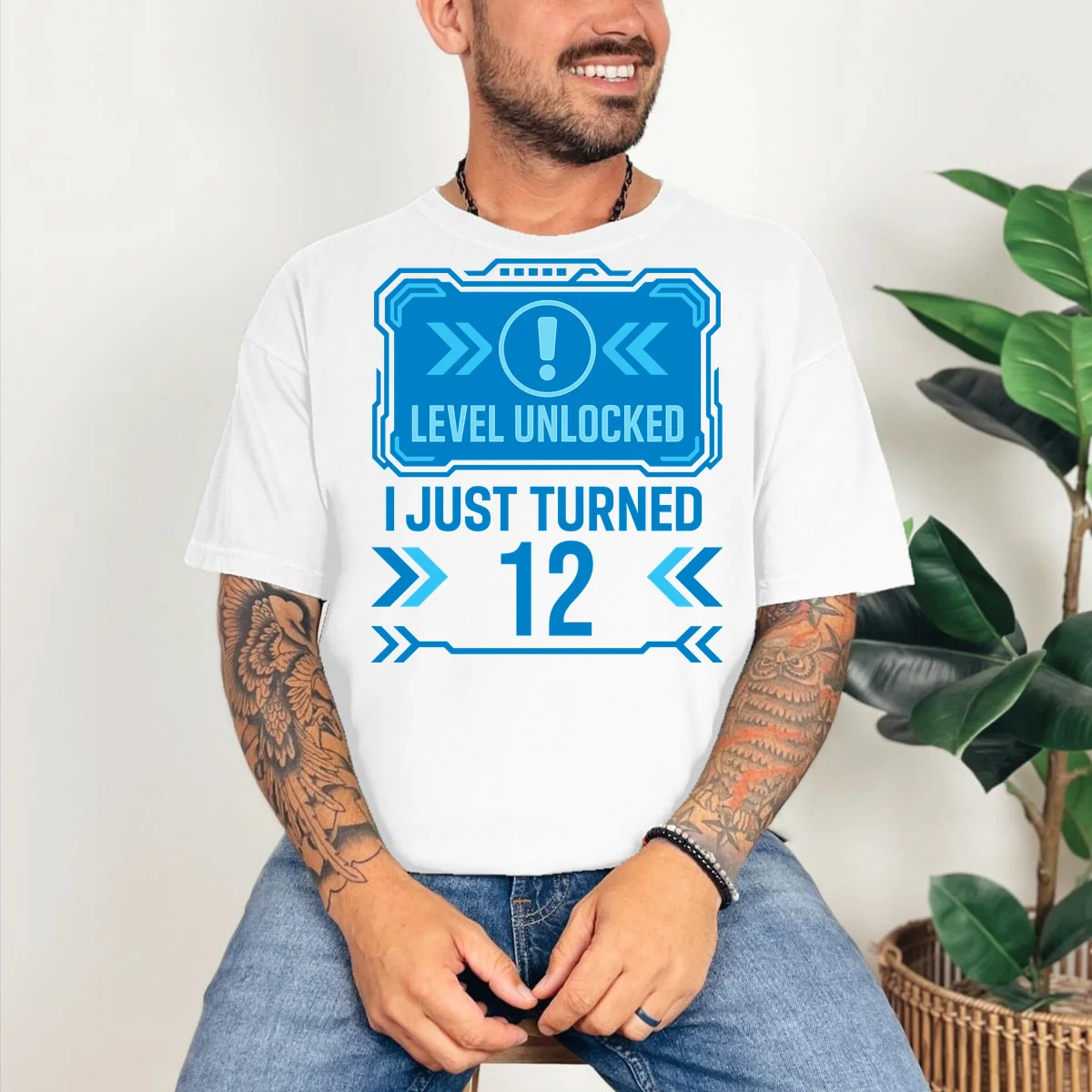 LEVEL UNLOCKED I JUST TURNED – Custom Kids Birthday Level Unlocked Birthday T-Shirt - Front 2