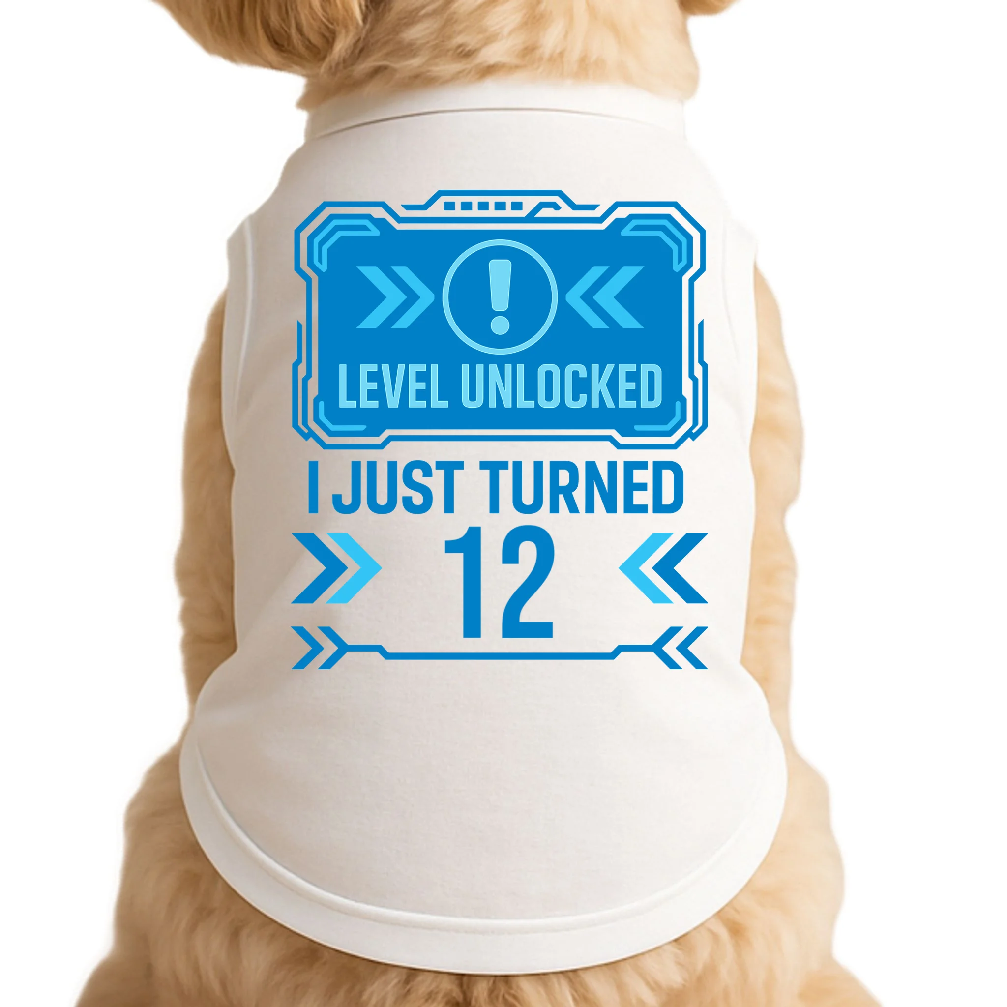 LEVEL UNLOCKED I JUST TURNED – Custom Kids Birthday Level Unlocked Birthday Doggie Tank Front