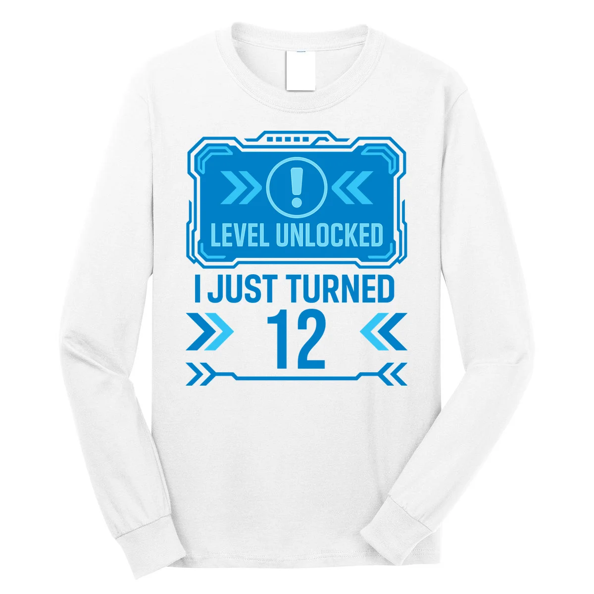 LEVEL UNLOCKED I JUST TURNED – Custom Kids Birthday Level Unlocked Birthday Long Sleeve Shirt - Front