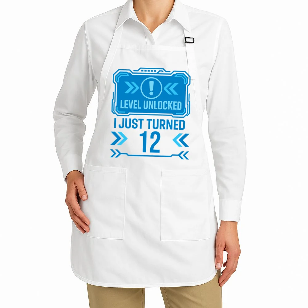 LEVEL UNLOCKED I JUST TURNED – Custom Kids Birthday Level Unlocked Birthday Apron - Front 1