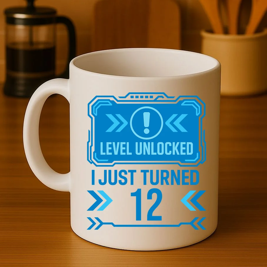 LEVEL UNLOCKED I JUST TURNED – Custom Kids Birthday Level Unlocked Birthday Coffee Mug - Front 3