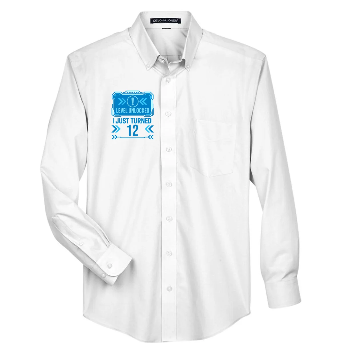 LEVEL UNLOCKED I JUST TURNED – Custom Kids Birthday Level Unlocked Birthday Men's Button Up - Front