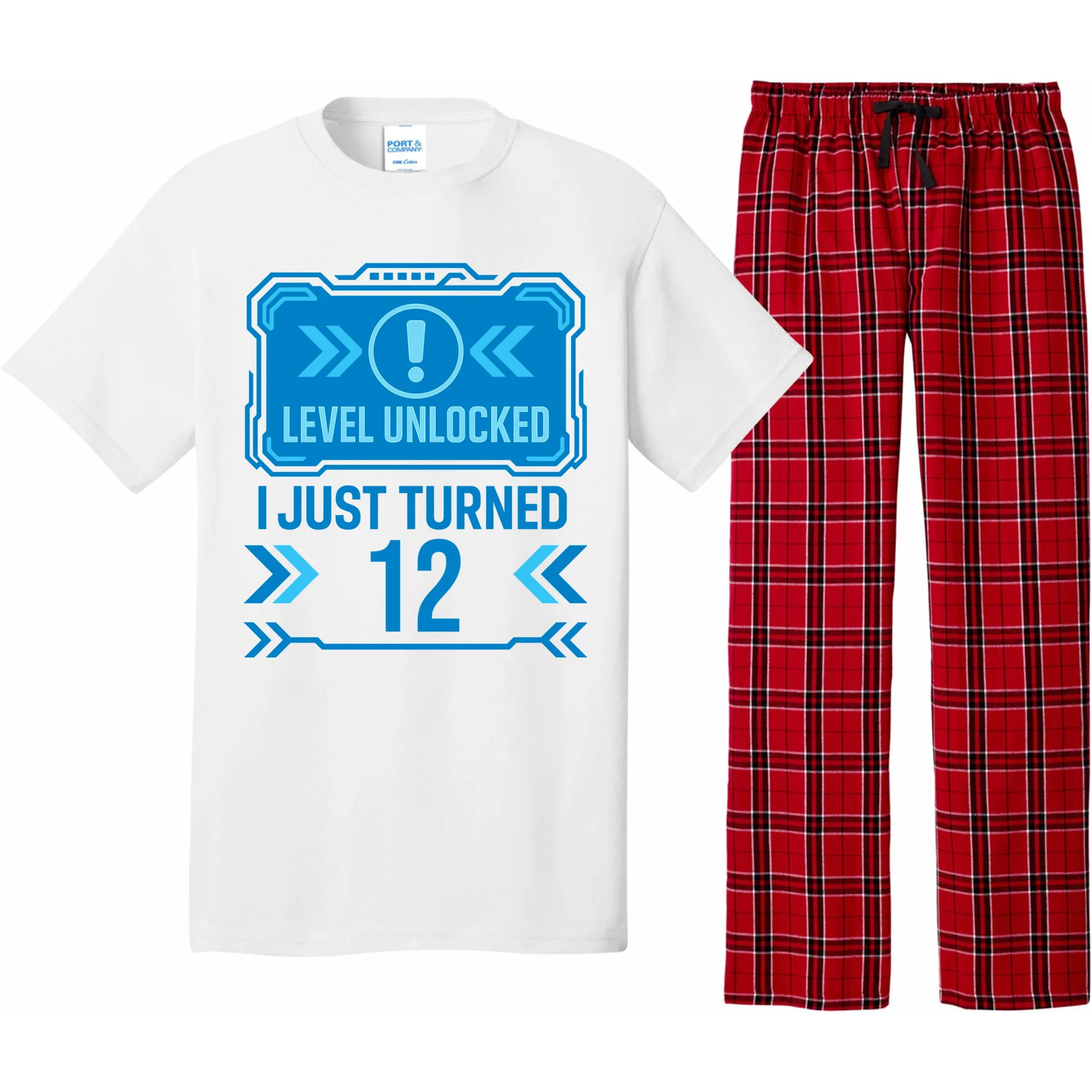 LEVEL UNLOCKED I JUST TURNED – Custom Kids Birthday Level Unlocked Birthday Men's Pajamas - Front