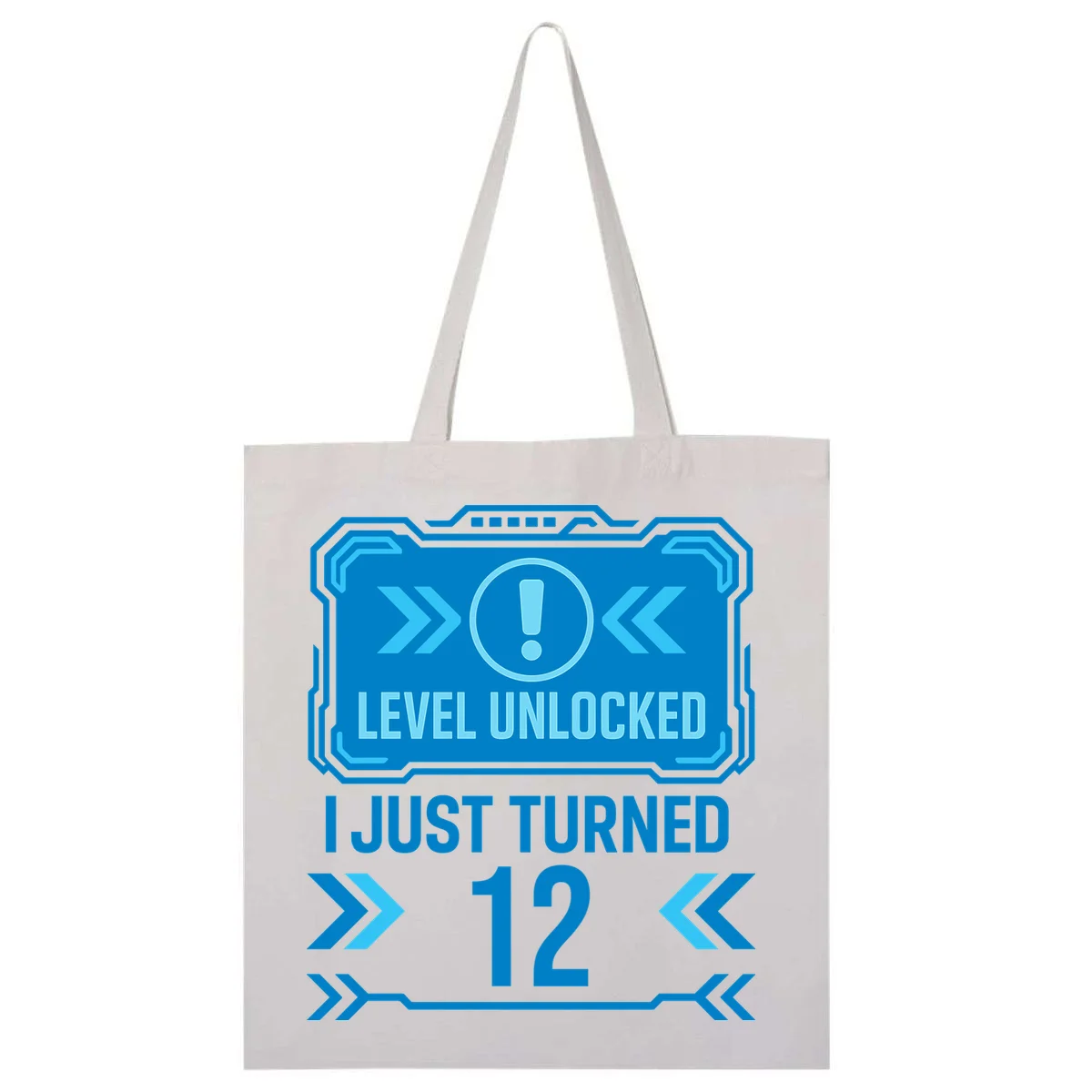 LEVEL UNLOCKED I JUST TURNED – Custom Kids Birthday Level Unlocked Birthday Tote Bag - Front
