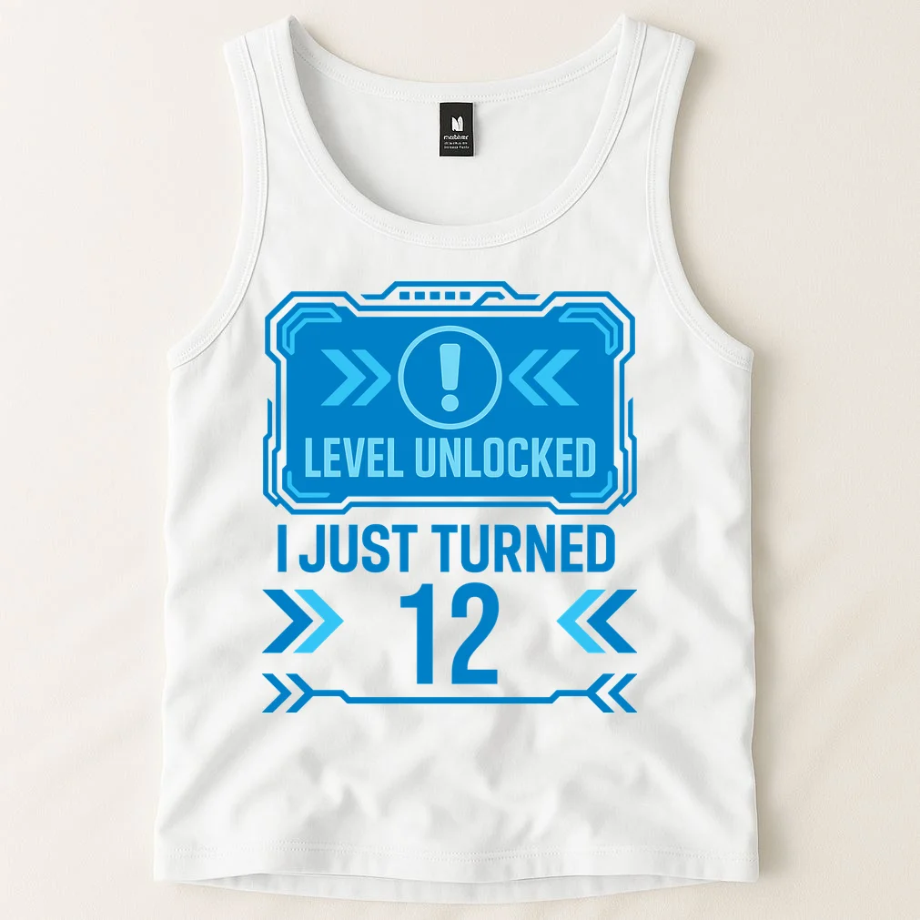 LEVEL UNLOCKED I JUST TURNED – Custom Kids Birthday Level Unlocked Birthday Tank Top - Front 1