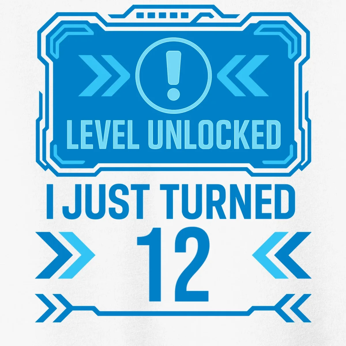 LEVEL UNLOCKED I JUST TURNED – Custom Kids Birthday Level Unlocked Birthday Toddler T-Shirt - Front - Close-up
