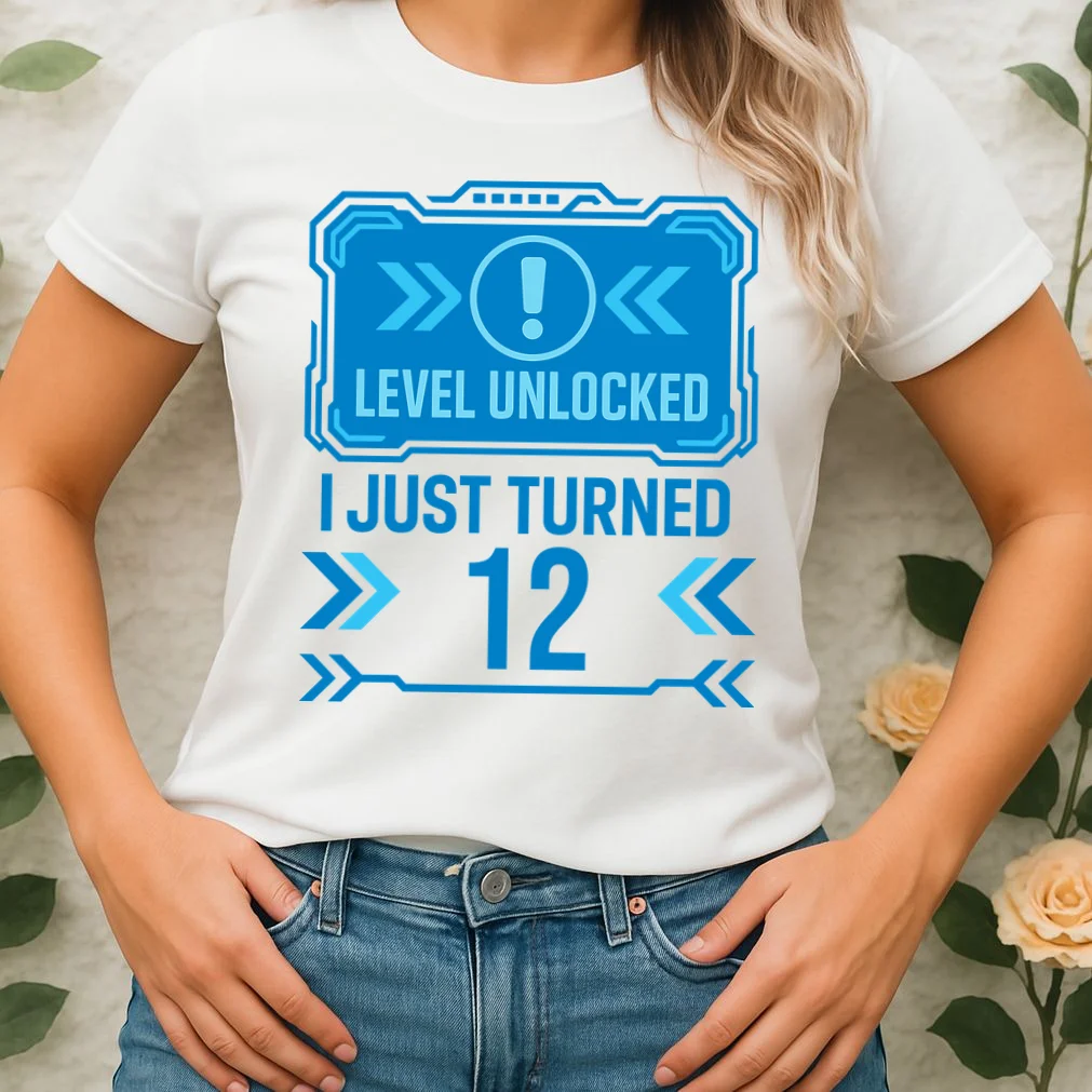 LEVEL UNLOCKED I JUST TURNED – Custom Kids Birthday Level Unlocked Birthday Women's T-Shirt - Front 1