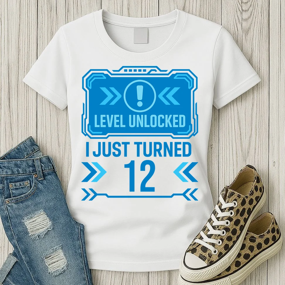 LEVEL UNLOCKED I JUST TURNED – Custom Kids Birthday Level Unlocked Birthday Women's T-Shirt - Front 2