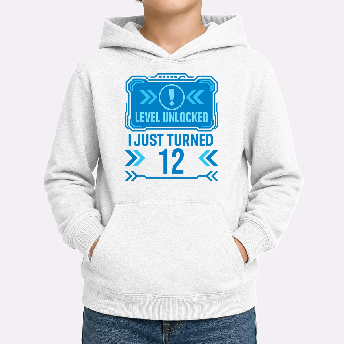 LEVEL UNLOCKED I JUST TURNED – Custom Kids Birthday Level Unlocked Birthday Kids Hoodie - Front 1