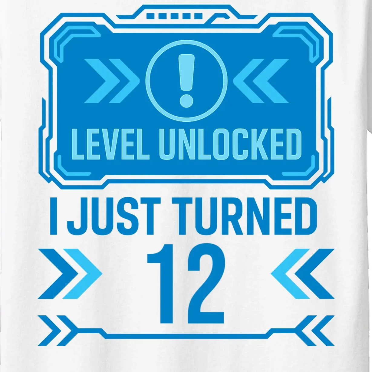 LEVEL UNLOCKED I JUST TURNED – Custom Kids Birthday Level Unlocked Birthday Kids T-Shirt - Front - Close-up