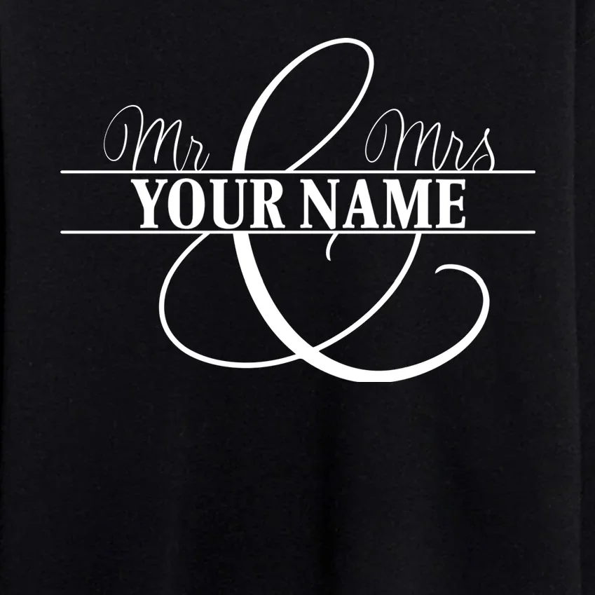 Mr. and Mrs. Custom Last Name Personalized Wedding Gift Anniversary Men's Sweatsuit - Front - Close-up