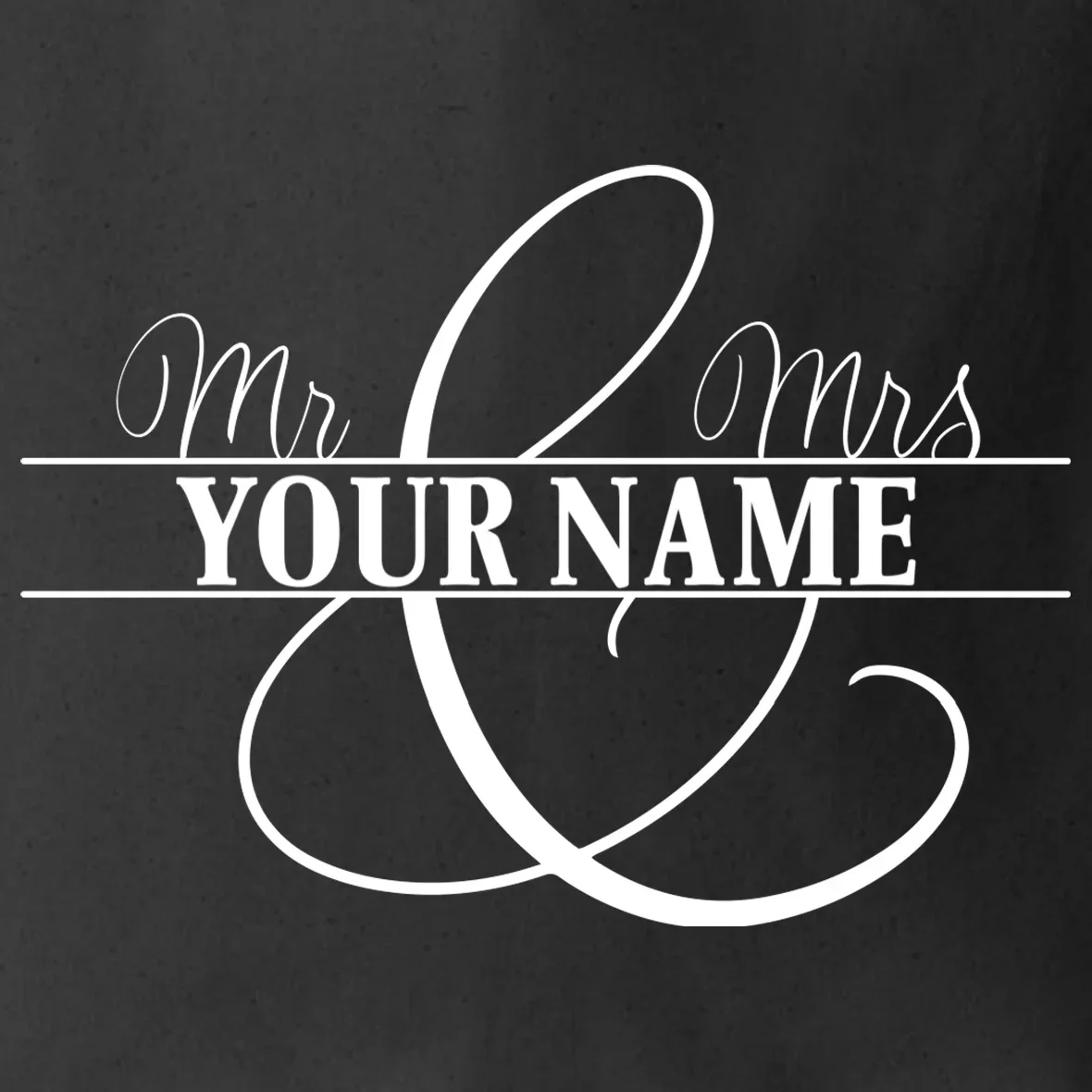 Mr. and Mrs. Custom Last Name Personalized Wedding Gift Anniversary Tote Bag - Front - Close-up