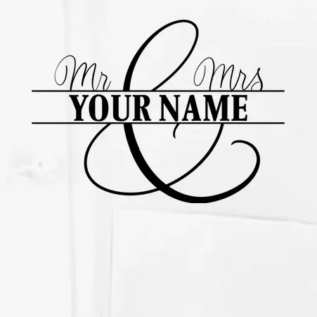 Mr. and Mrs. Custom Last Name Personalized Wedding Gift Anniversary Men's Chef Coat - Front - Close-up