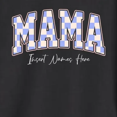 MAMA Blue Checkered Customizable Men's Button Up for Mother's Day - Front - Close-up