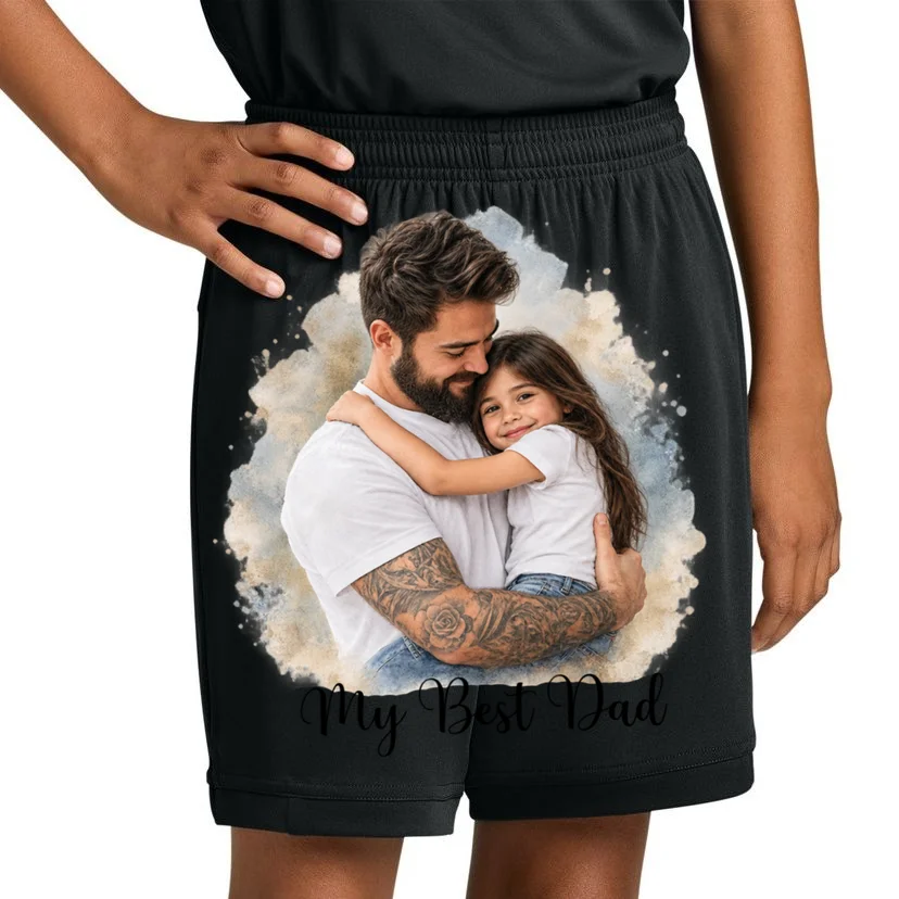 My Best Dad Personalized Photo Custom Gift - Father & Daughter Photo Design Kids Shorts - Front 1