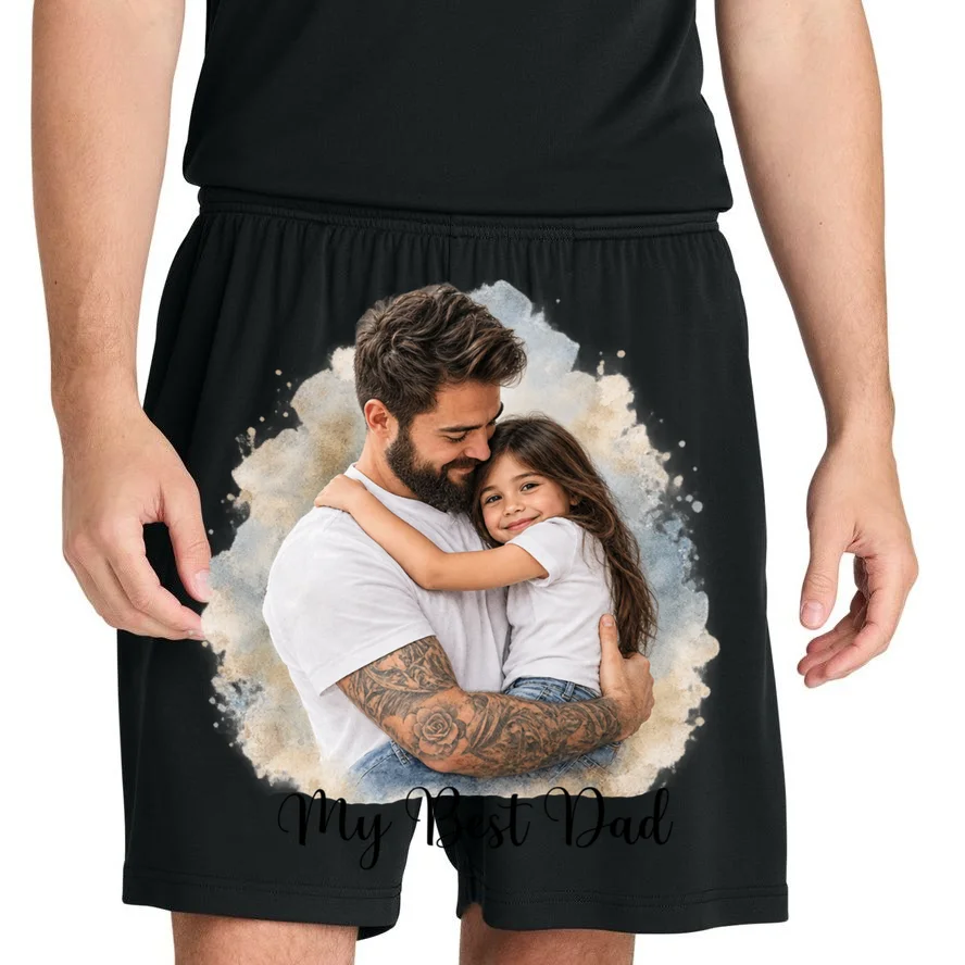 My Best Dad Personalized Photo Custom Gift - Father & Daughter Photo Design Men's Shorts - Front 1