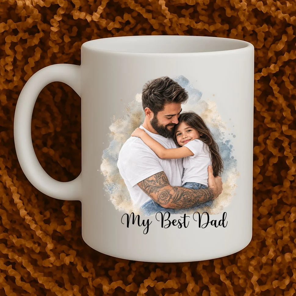 My Best Dad Personalized Photo Custom Gift - Father & Daughter Photo Design Mug - Front 1