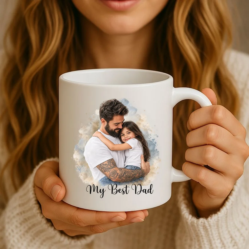 My Best Dad Personalized Photo Custom Gift - Father & Daughter Photo Design Mug - Front 2